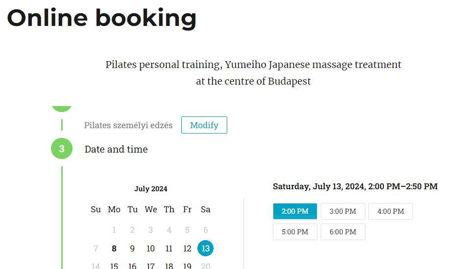 Extra Saturday times available at 13. of July